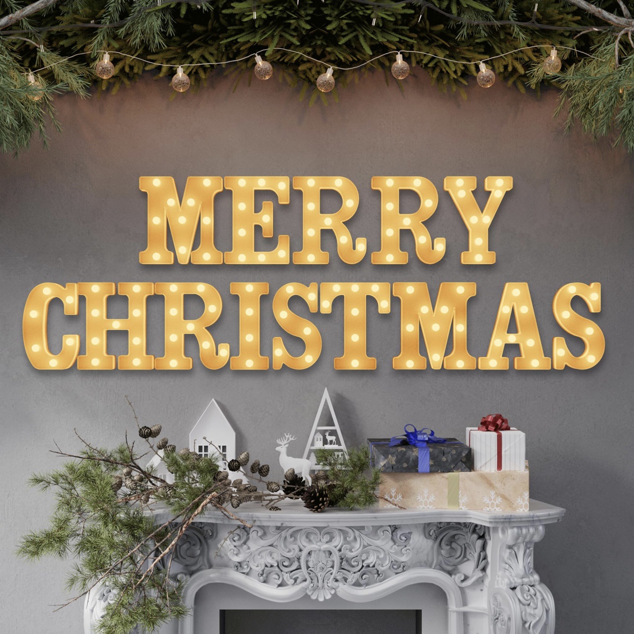 Title 11, Merry Christmas Letter Light JOY Decorative Let...