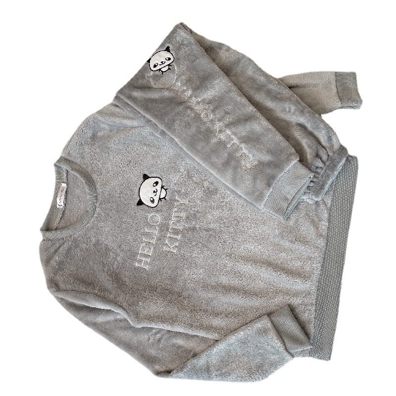 Autumn And Winter Pajamas Women's Flannel Round Neck