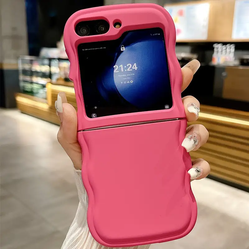 Applicable To Phone Case ZFLIP5 Liquid Simple Solid Color