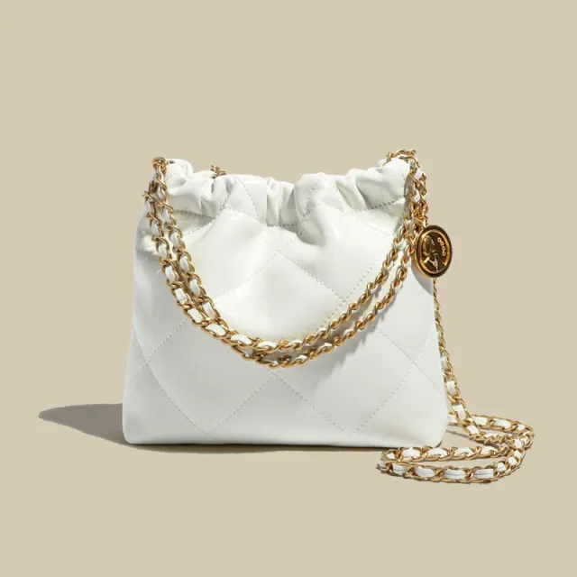 Special interest Design Rhombus Bucket Tote Bag White - Shop at LoveMi