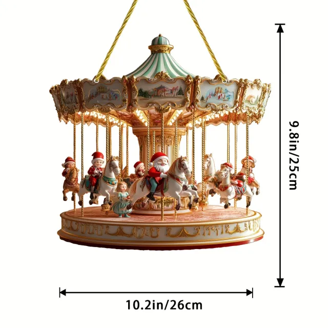 Santa Carousel Sun Catcher Acrylic Pendant Ykc413 B - Shop at LoveMi