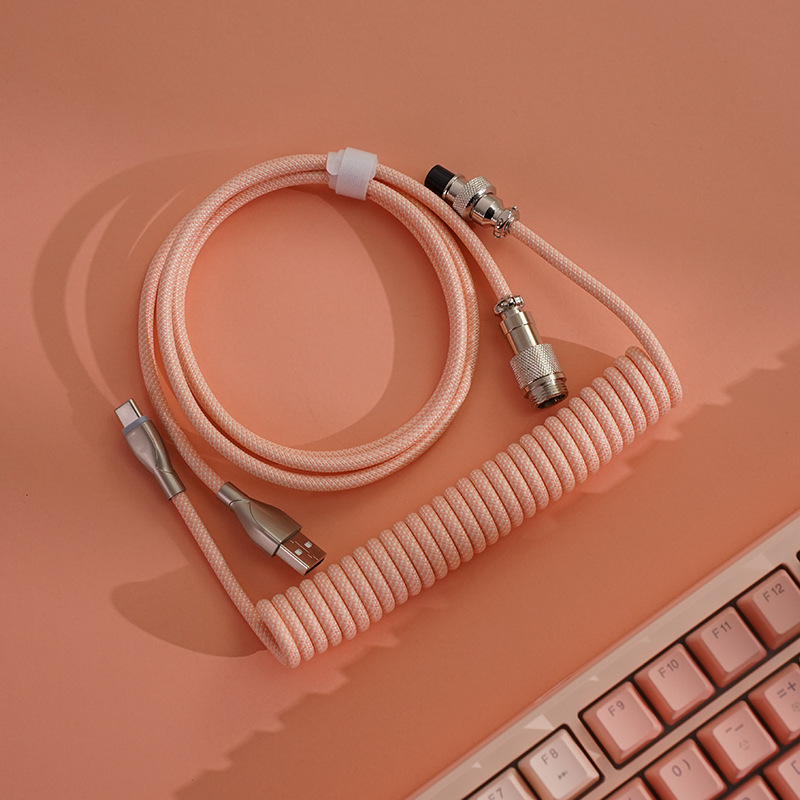 Aviation Connector Cable, Type-C Braided 8K Data Cable