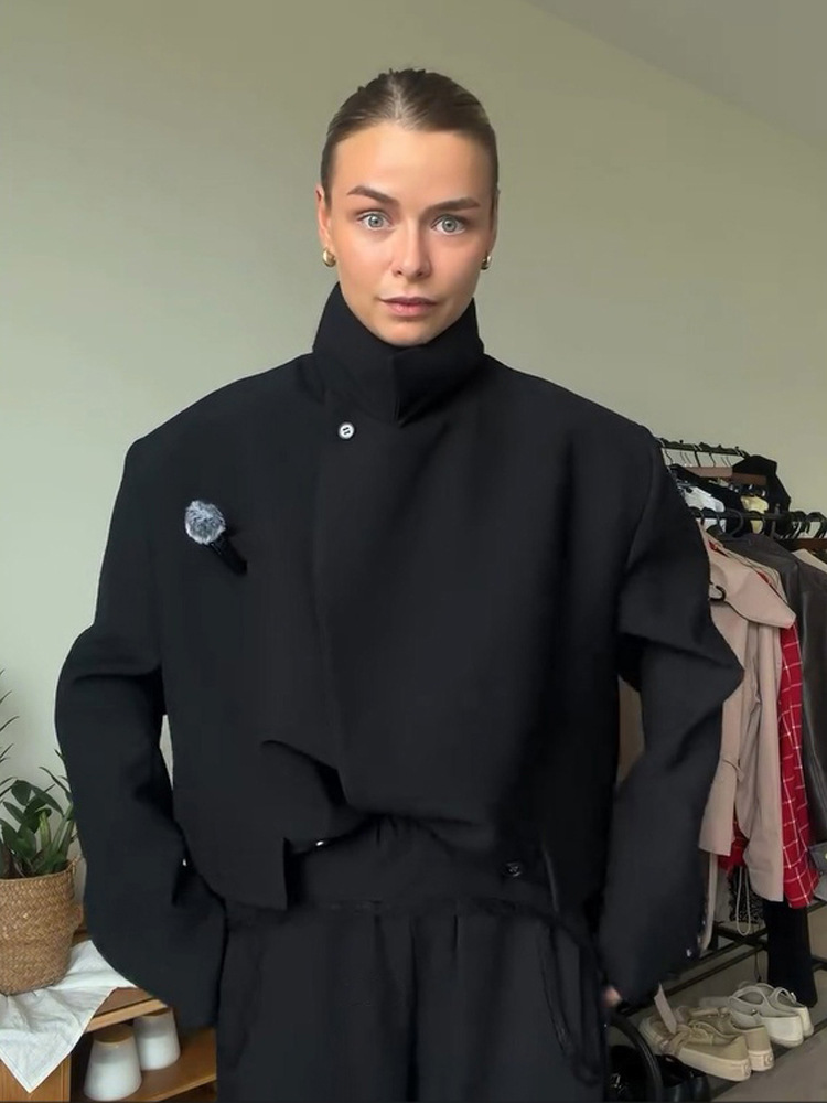 Women's Black Single Button Blazer - Slim Fit Office Wear Casual Suit Jacket For Work Business Formal