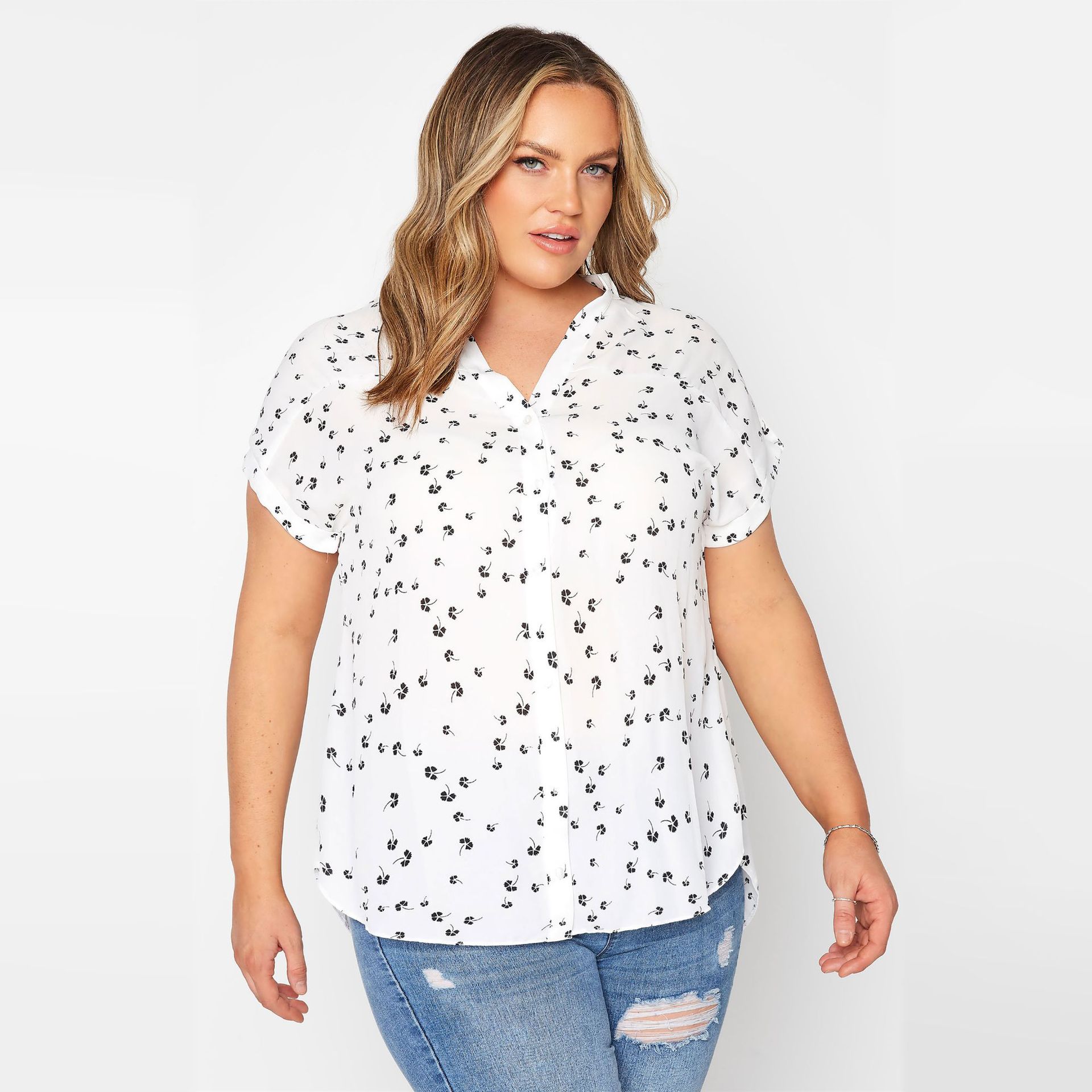 Title 16, Polka Dot Digital Print Plus Size Loose Casual ...