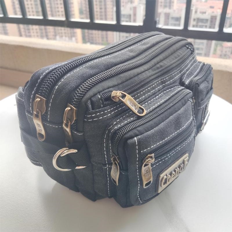Men's Solid Canvas Waist Bag