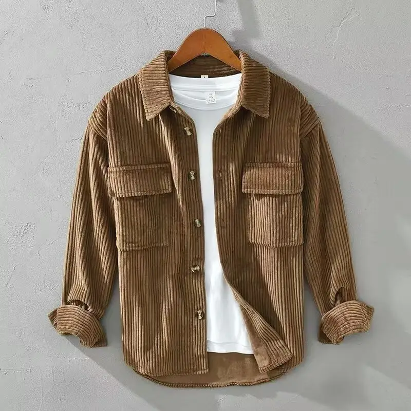 Men's Spring and Autumn High-end Corduroy Shirt