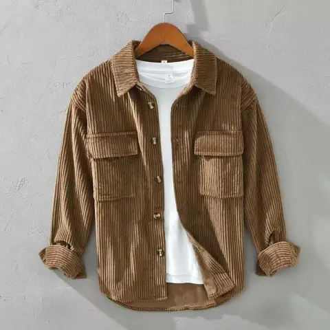Men's Spring and Autumn High-end Corduroy Shirt