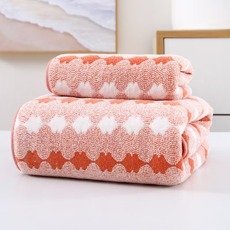 Wide Stripe Dark Stripe Coral Velvet Printing Towels Suit 5