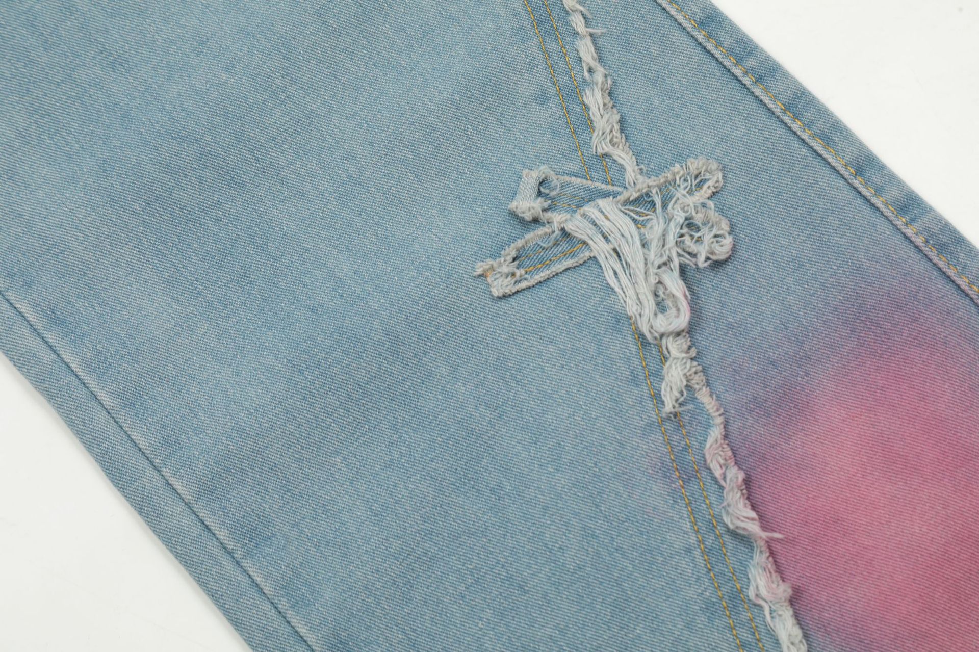 Sweet Cute Butterfly Wash Denim Trousers - Image 4