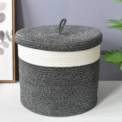Clothes Weaved Storage Foldable Laundry Basket - White Flower Black 405X 355Mm - View 1