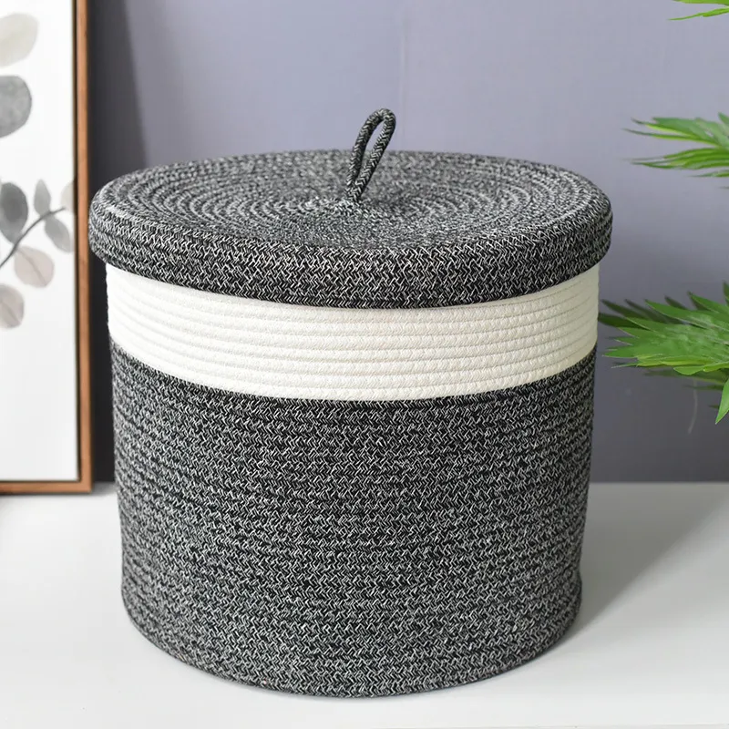 Clothes Weaved Storage Foldable Laundry Basket - White Flower Black 405X 355Mm