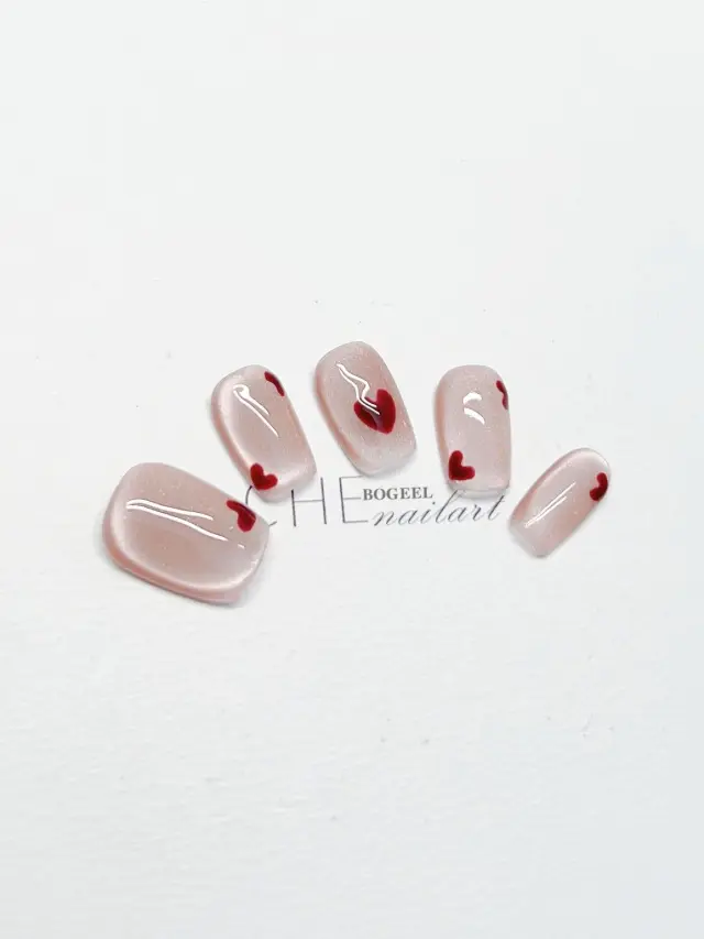 Cat Eye White Short Square Fake Nail Patch Have Mutual Affinity - Shop at LoveMi