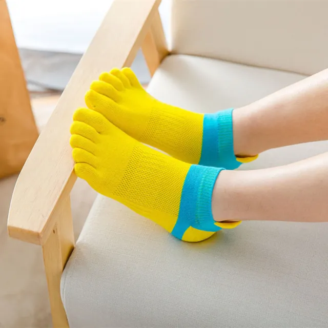 Ladies' Short Cotton Toe Socks Yellow - Shop at LoveMi