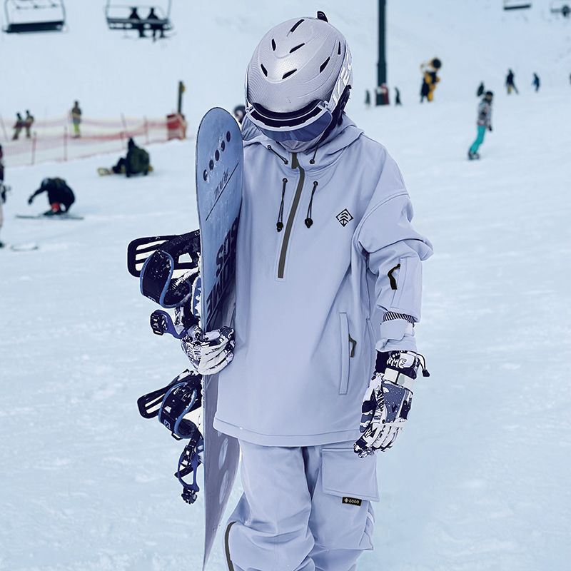 滑雪服软壳卫衣女男套头款上衣单板双板防水防风外套保暖户外运动
