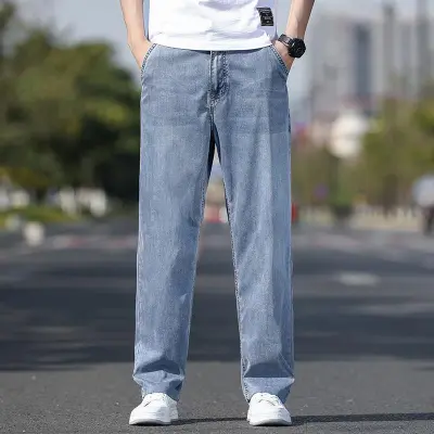 Fashion Personality Tencel Ultra-thin Jeans Men