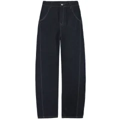 Spring New Split Patchwork Retro Casual Machete Jeans - Deep Blue Extended - View 1