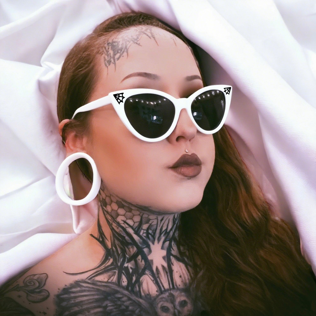 Women's All-match Gothic Style Spider Web Crystal Sticker Glasses - Image 2
