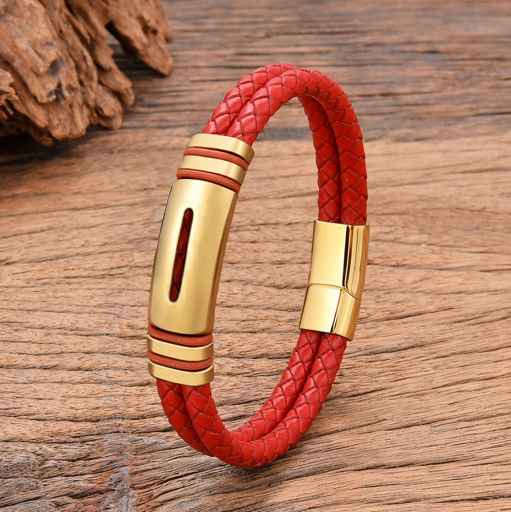 Retro-style Personalized Double-layer Braided Leather Bracelet