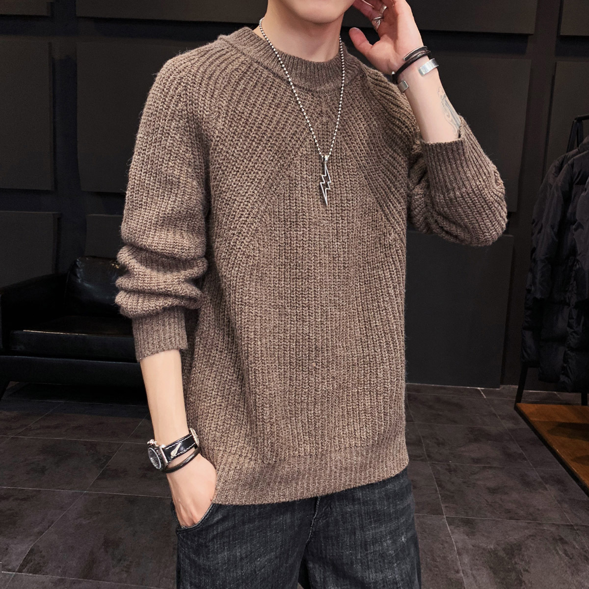 Title 1, Casual Rope Turtleneck Sweater