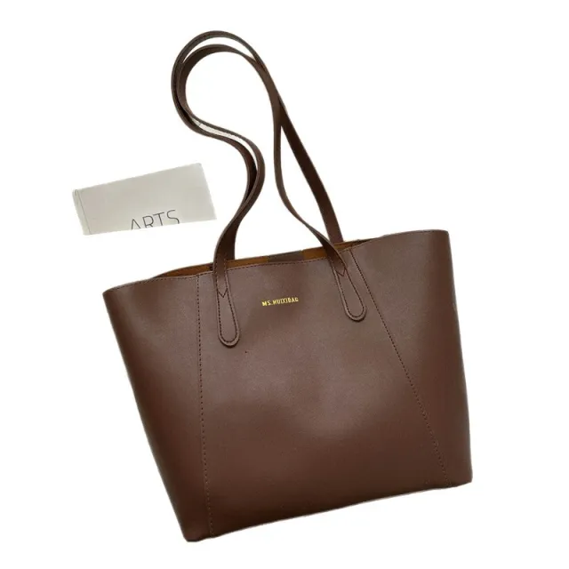 New Seasonal Korean style Minimalist Fashionable Solid color Shoulder Bag Coffee - Shop at LoveMi