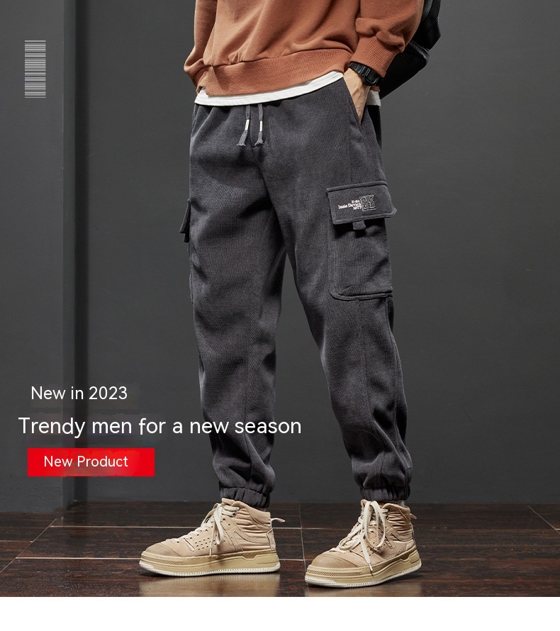 Loose Tappered Fleece-lined Thickening Trendy Casual Pants