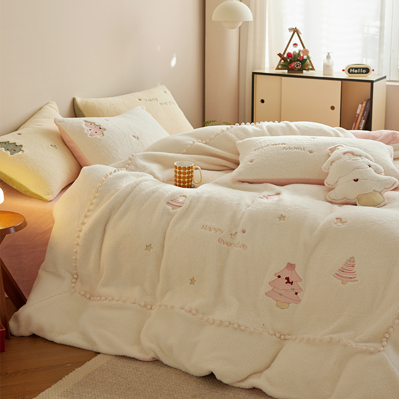 Winter Milk Fiber Four-piece Princess Style