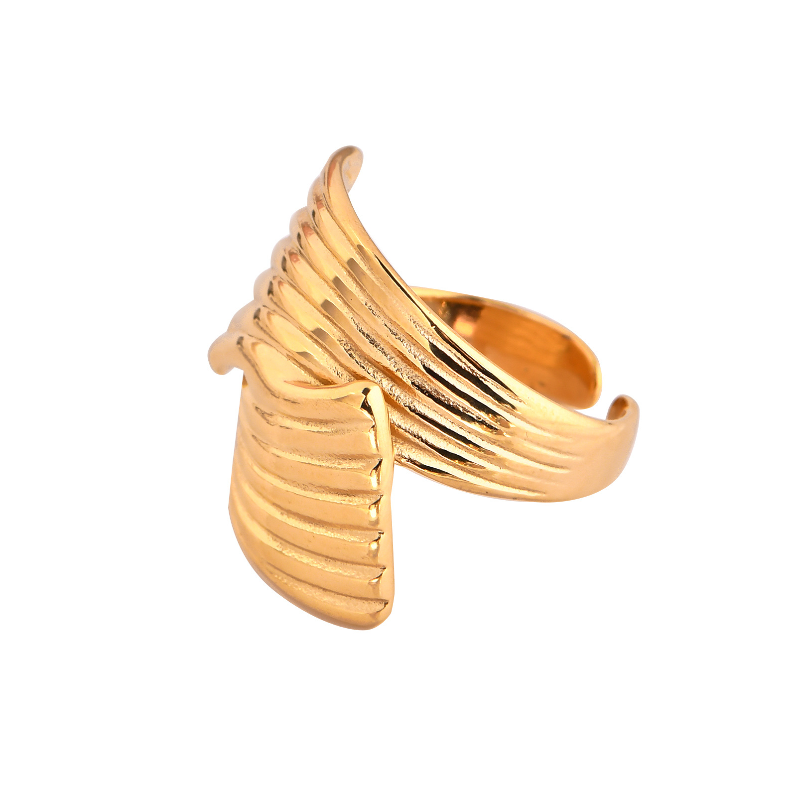 European And American Hand-polished Line Multi-layer Texture Design Cross Titanium Steel Ring