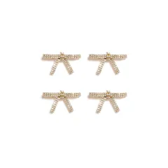 Super Fairy Bow Women's Rhinestone Barrettes - Gold - View 1