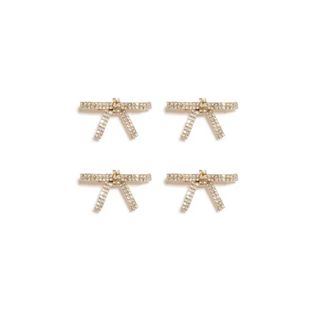 Super Fairy Bow Women's Rhinestone Barrettes Gold - Shop at LoveMi