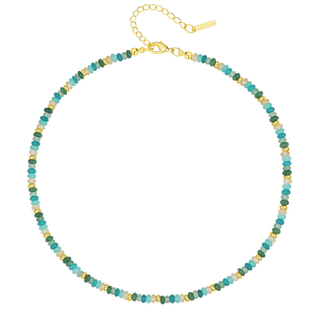 Dopamine Color Matching Natural Stone Beaded Necklace