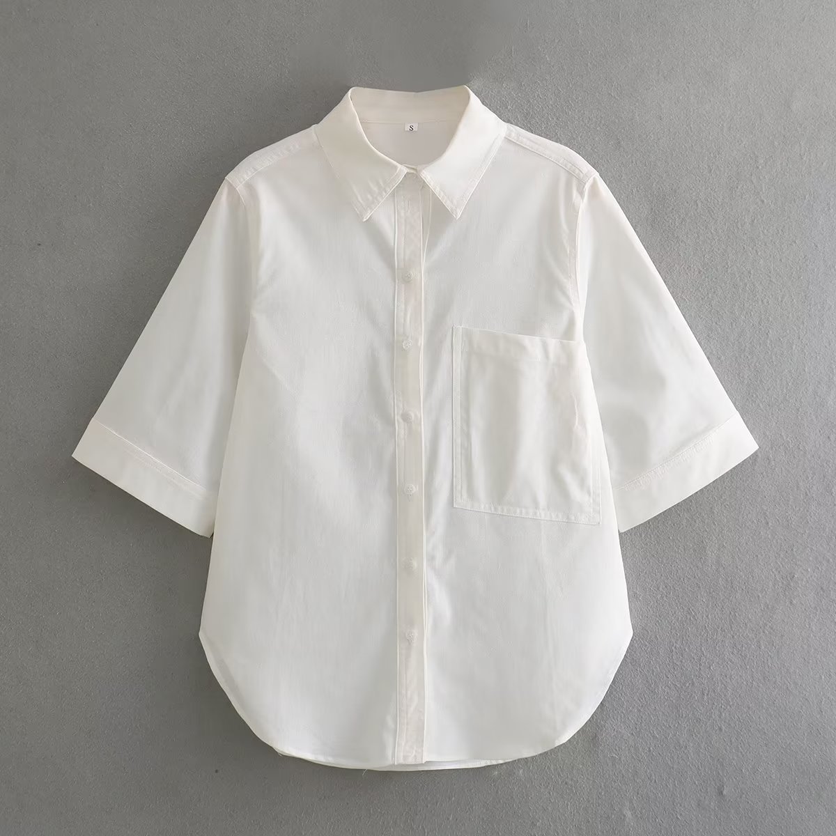 Single breasted Pocket Shirt Loose Leisure Suit White Shirt - Shop at LoveMi