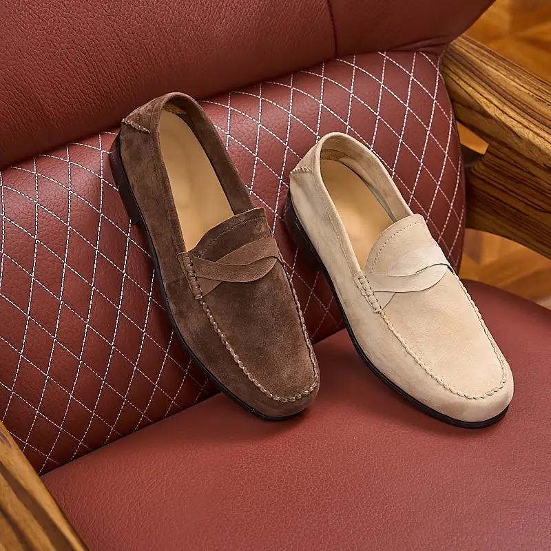Pull-on Old-money-style Casual Leather Breathable Shoes