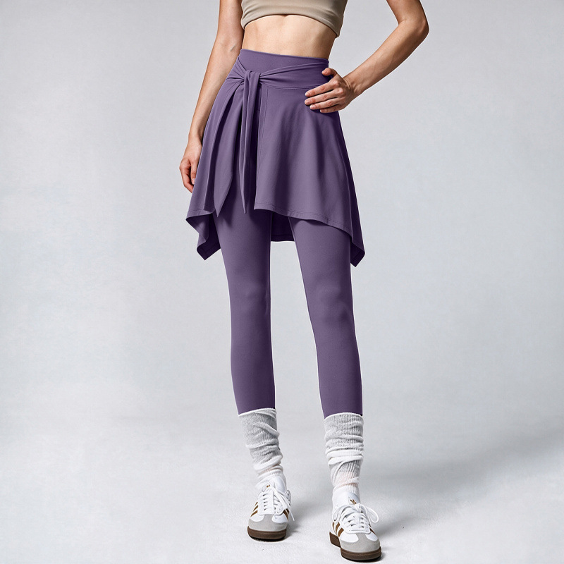 High-waisted Faux Two-piece Yoga Skort For Women Tight-fitting And Breathable