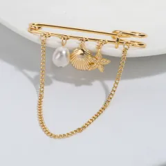 Retro Metal Chain Tassel Brooch Women - Brooch 2 - View 1