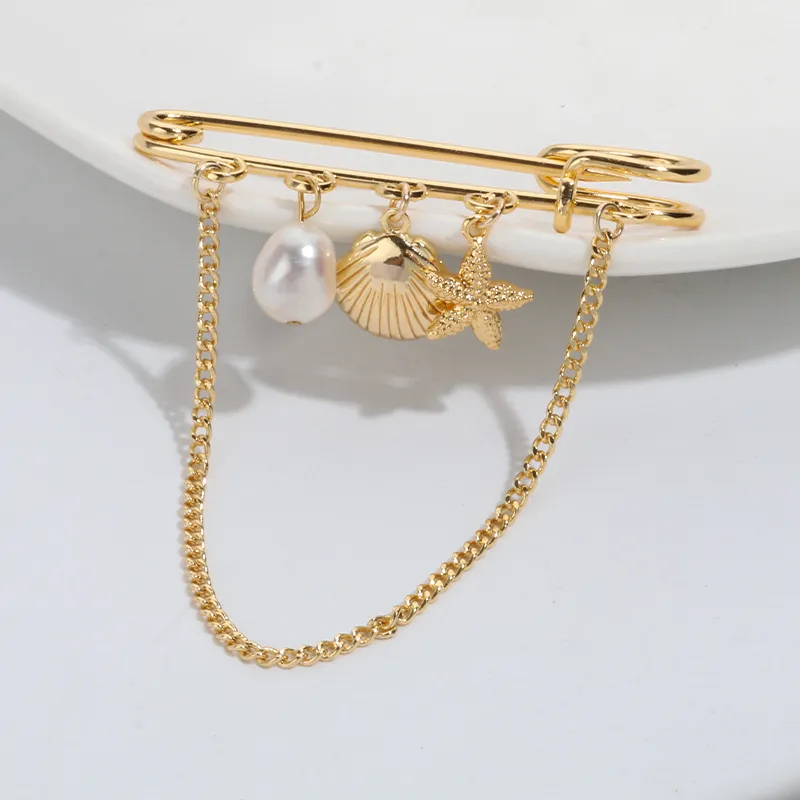Retro Metal Chain Tassel Brooch Women - Brooch 2