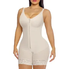 One-piece Corset Women With Chest Stitching Zipper - Skin Color Presale-Xxl - View 1