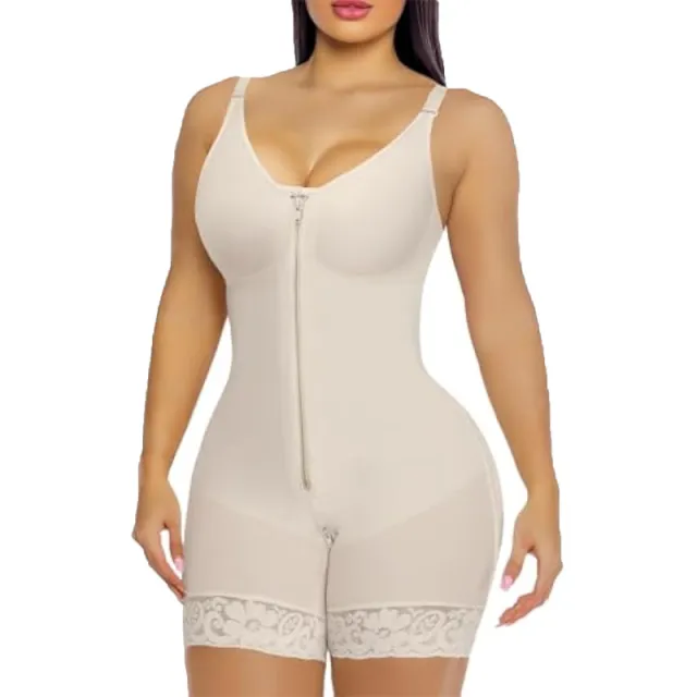 One piece Corset Women With Chest Stitching Zipper Skin Color Presale Xxl - Shop at LoveMi
