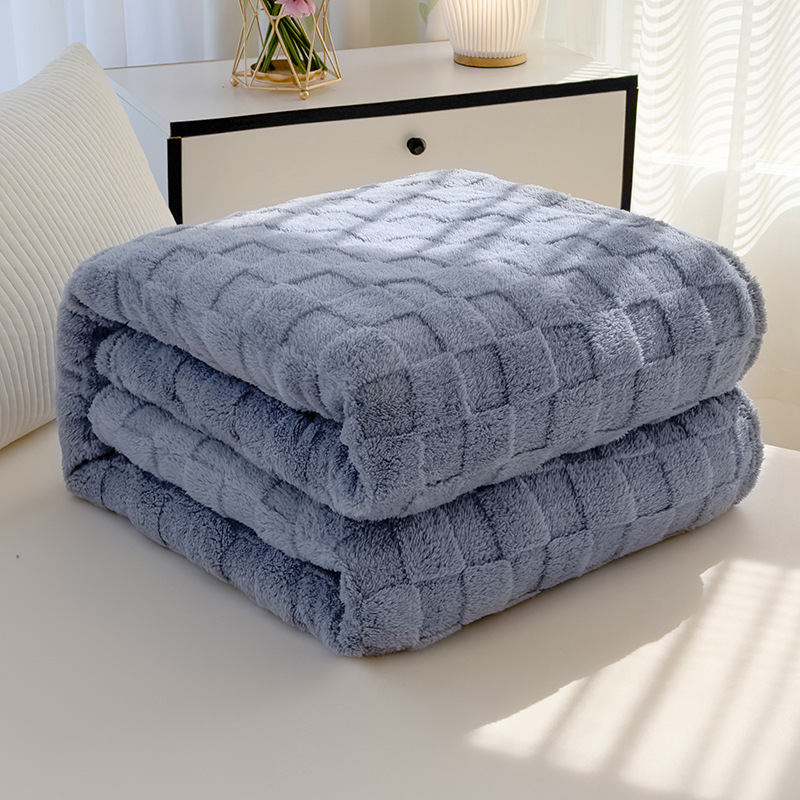 Household Waffle-pattern Flannel Casual Blanket