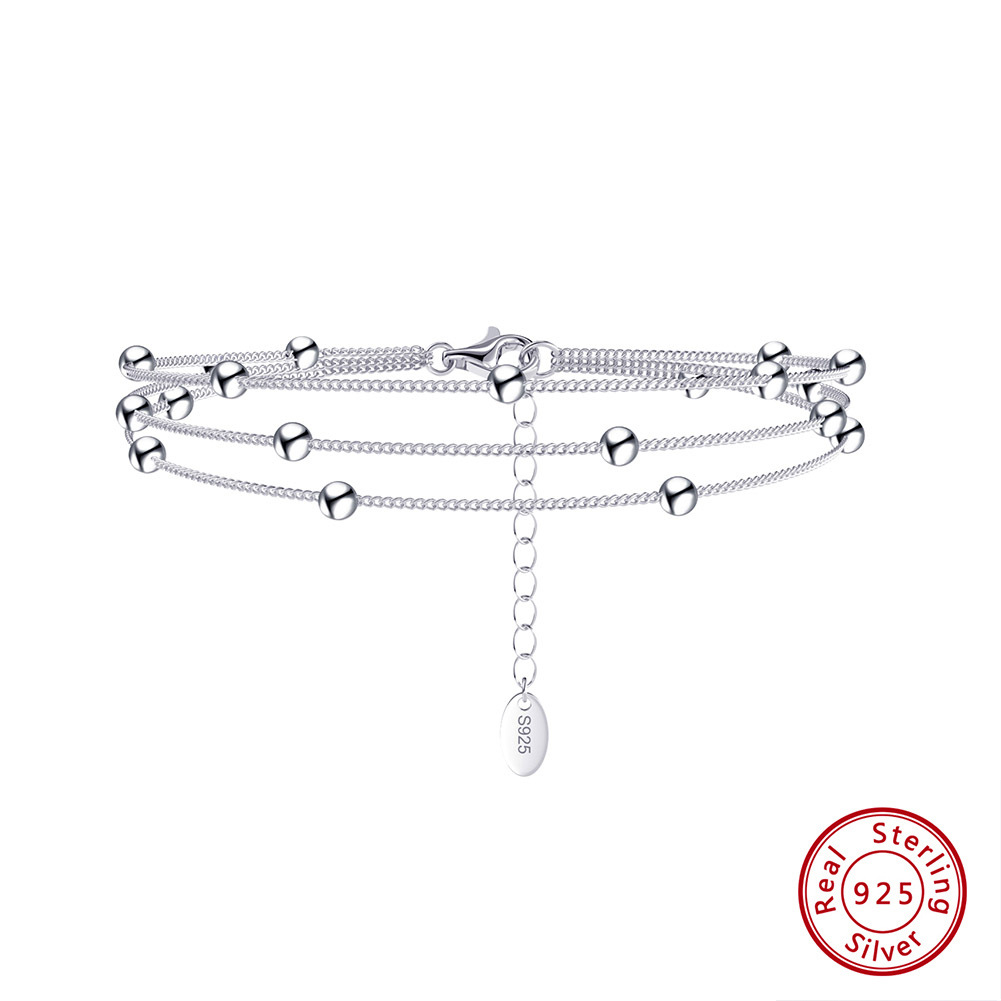 Simple Three-layer Rice Bead Bracelet Fashion Commuter 925 Silver