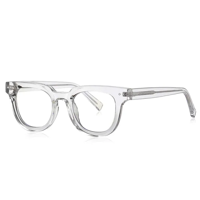 Retro Plain Glasses Simple Rivet Anti Blue ray Glasses Frame Blue - Shop at LoveMi