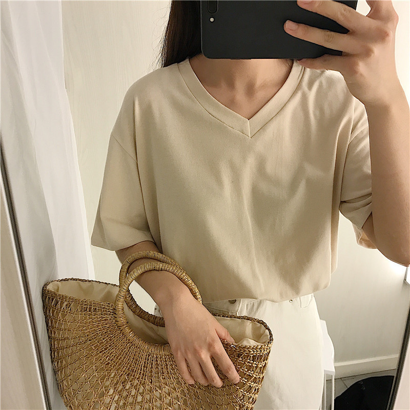 Milk Apricot V Neck