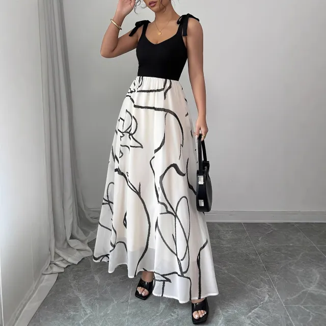 Fashionable Elegant Women's New Printed Women's Long Wild Skirt Mixed Color - Shop at LoveMi