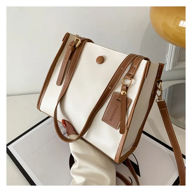 Fashion Stitching Popular Shoulder Messenger Bag Khaki - Shop at LoveMi