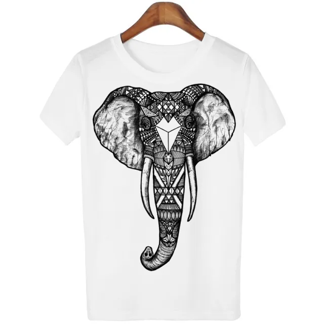 Women's Short sleeved T shirt Pattern Printing Fashion Tops 0315 1 White - Shop at LoveMi