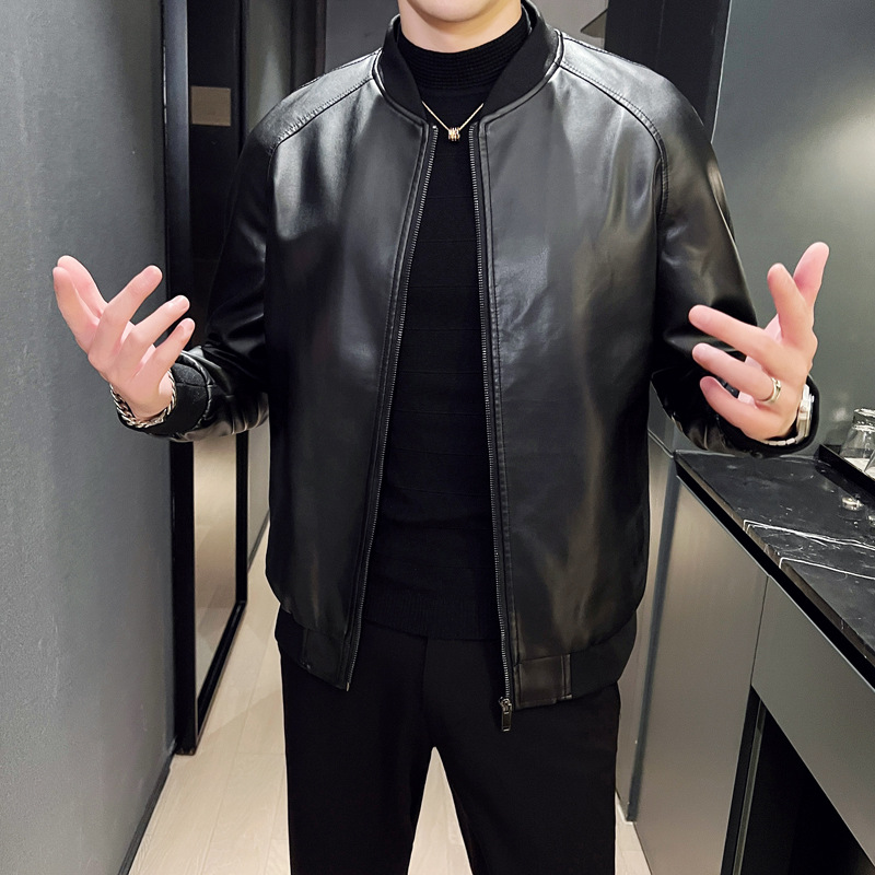 Men's Slim Fit Trendy Handsome Washed Leather Jacket