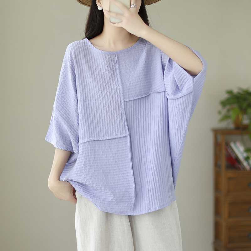 Plus-size Figure-flattering Batwing-sleeve Top