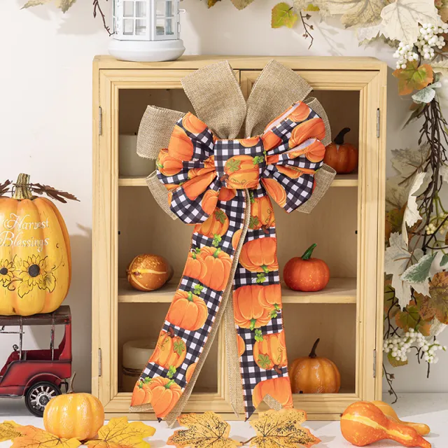 Thanksgiving Decoration Supplies Home Front With Pendant Harvest Season Thanksgiving Bow Type A - Shop at LoveMi