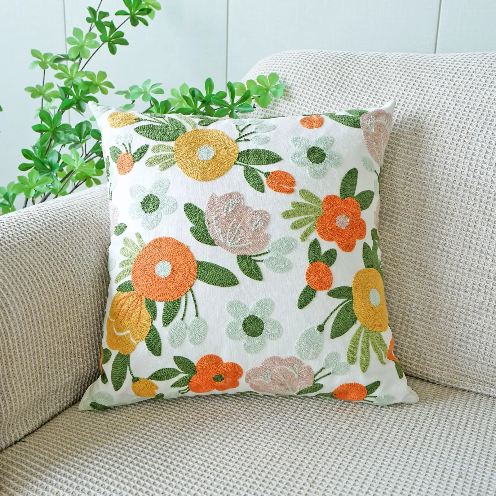 Office Towel-embroidered Floral Pillowcase Pillow