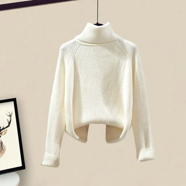 Women's Casual Sweater Haren Pants And Velvet Cotton Suit Set White Sweater - Shop at LoveMi
