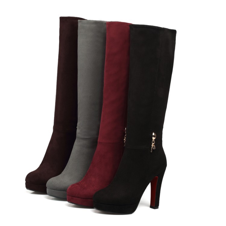 Women's Fashion High-top Pointed-toe Boots
